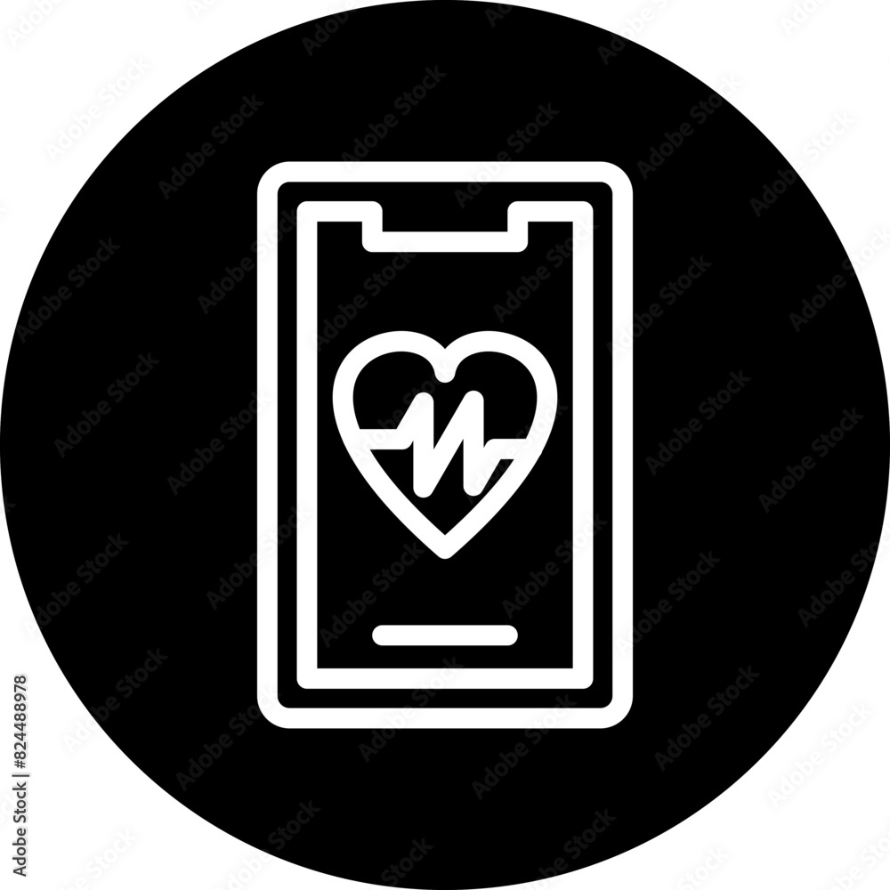 Vector Design Mobile Heart Rate Icon Style Vector Design Mobile Heart Rate Icon Style