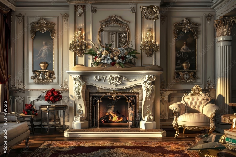 Classical Fireplace Interior Classical Fireplace Interior