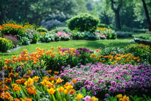 Sunlit Pathway in Vibrant Greenhouse Garden