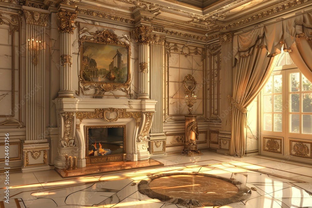 Obraz premium Classical Fireplace Interior