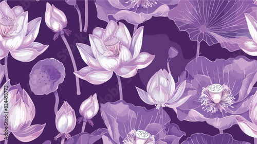 Romantic seamless pattern with tender blooming 