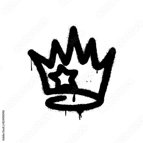 Crown sprayed in graffiti style. Vector illustration.