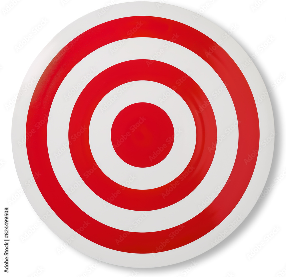 Bright red and white bullseye target for archery and dart practice isolated on transparent background. Bright red and white bullseye target for archery and dart practice isolated on transparent background.