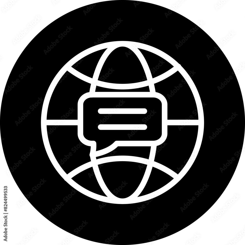 Vector Design Global Chat Icon Style Vector Design Global Chat Icon Style