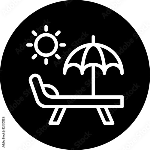 Vector Design Sun Bed Icon Style