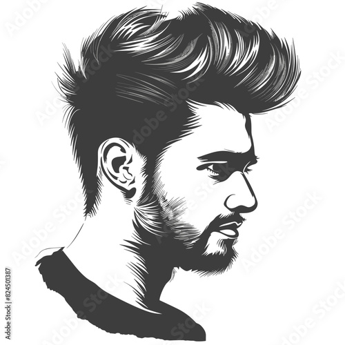 Stylish Men's Hairstyle Vector Illustration
