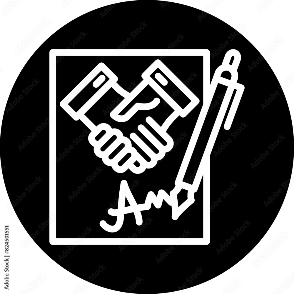 Vector Design Agreement Icon Style Vector Design Agreement Icon Style