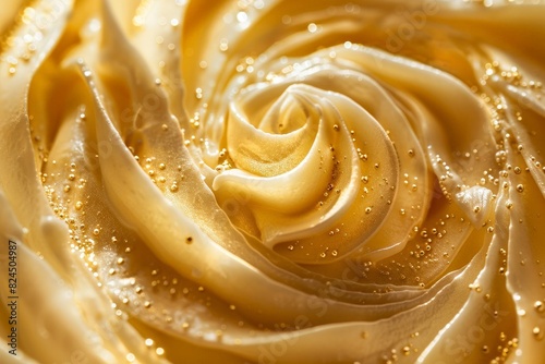 Closeup of a beautiful golden rose with water droplets
