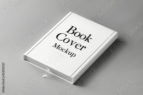 A book cover mockup featuring a captivating design on a subtle gray background. Mockup for design