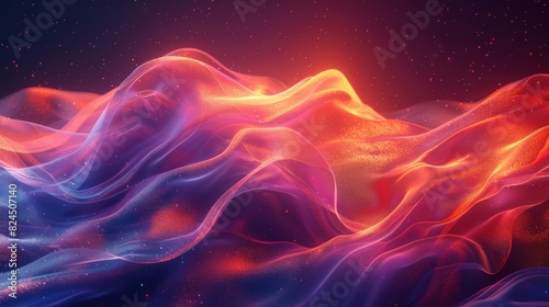 Abstract surreal shapes with flowing music wave background in HD © Avanda1988