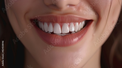 close-up of a smiling mouth with white teeth