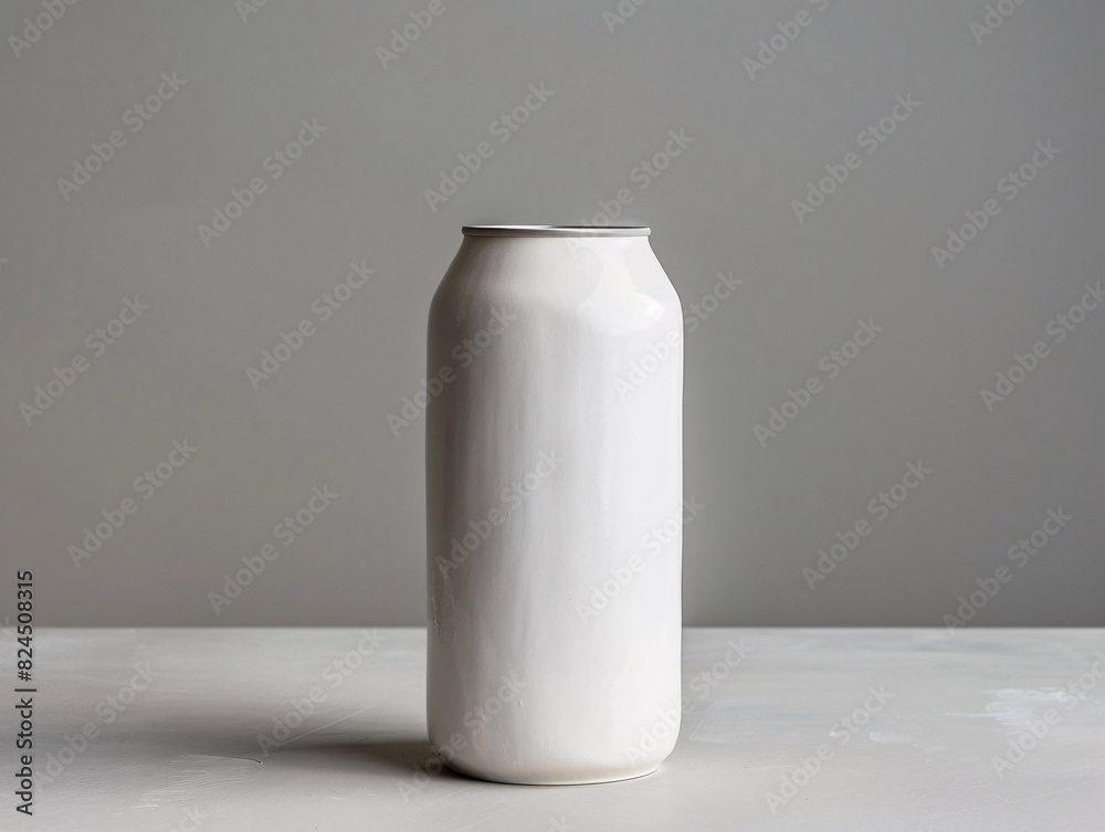 a white can on a white surface