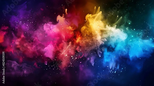 A burst of colors against a dark background, symbolizing creativity or innovation photo