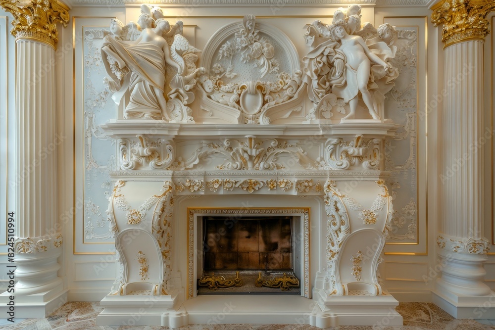 Fototapeta premium Classical Fireplace Interior