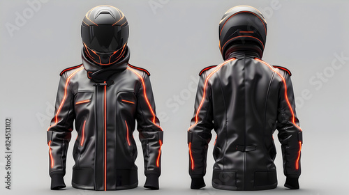 Sleek and Futuristic F1 Racing Jacket Mockup with Cinematic Lighting and Details