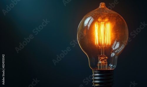 Glowing Light Bulb AI. photo