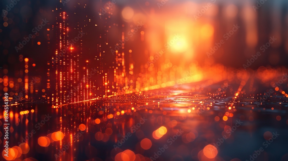 An abstract depiction of a sunrise over a bar chart, symbolizing a bright future. stock photo An abstract depiction of a sunrise over a bar chart, symbolizing a bright future. stock photo
