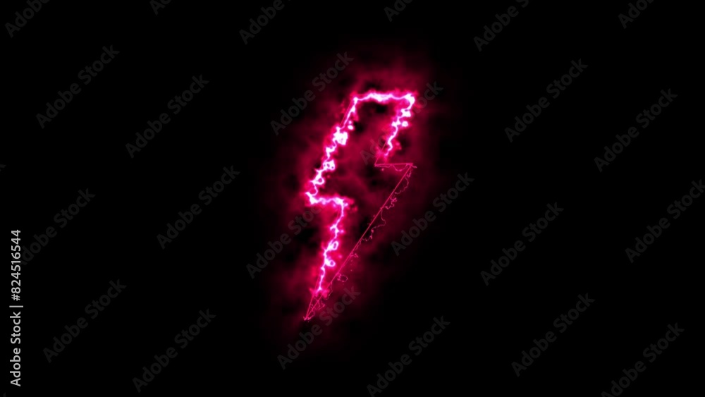 Intense red flame resembling lightning set against a black background Intense red flame resembling lightning set against a black background