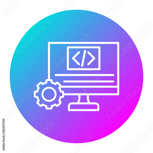 Code Free Development vector icon. Can be used for No Code iconset.