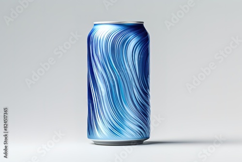 Metal Aluminum Beverage Drink Can 500ml, 0,5L. Mockup Template Ready For Your Design. Isolated On White Background. Product Packing. photo