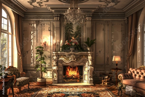 Classical Fireplace Interior © Abdul