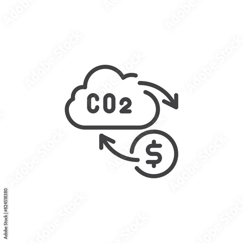 Carbon Trading line icon