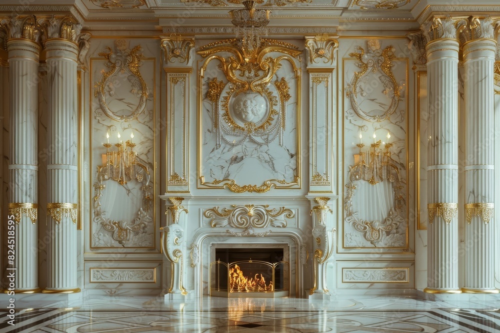 Obraz premium Classical Fireplace Interior