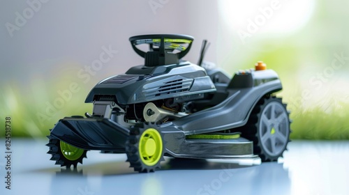 lawn mower view on a white background