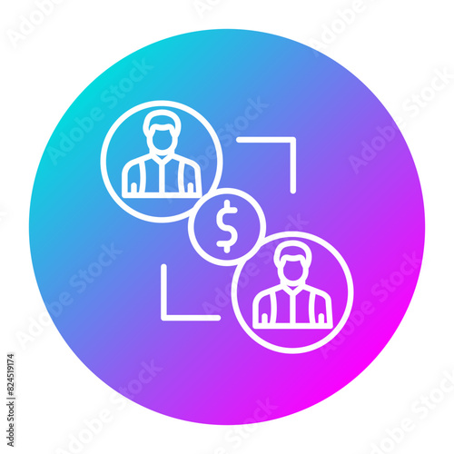 Peer to Peer Lending vector icon. Can be used for Home Based Business iconset.
