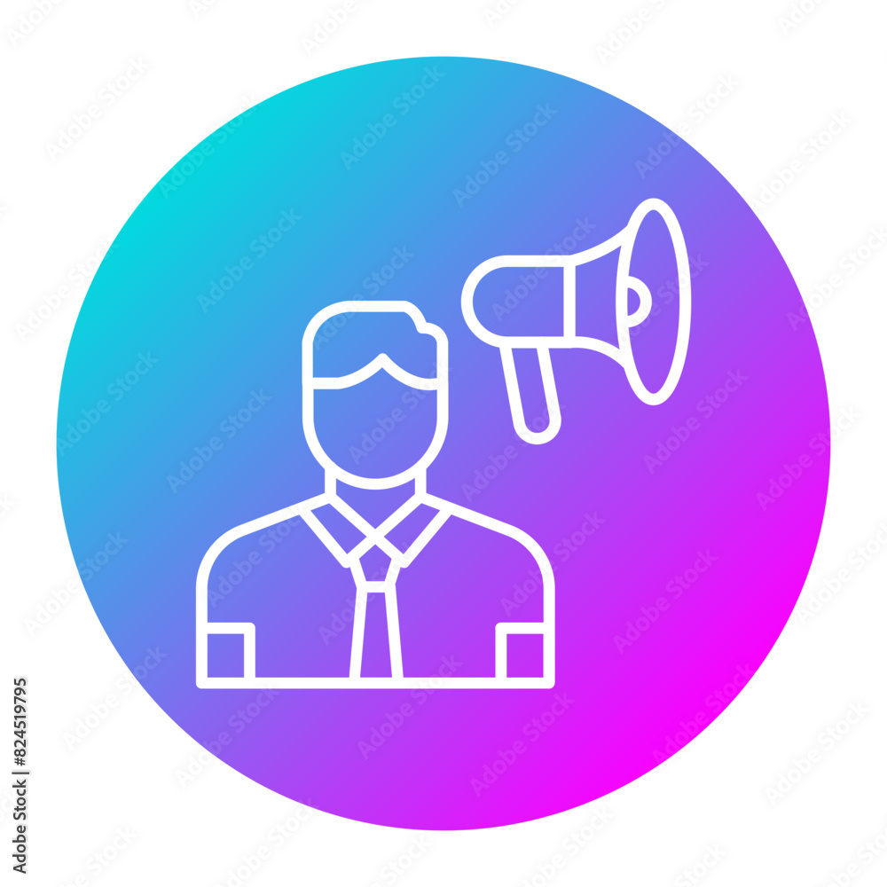 Influencer Male vector icon. Can be used for Home Based Business iconset. Influencer Male vector icon. Can be used for Home Based Business iconset.