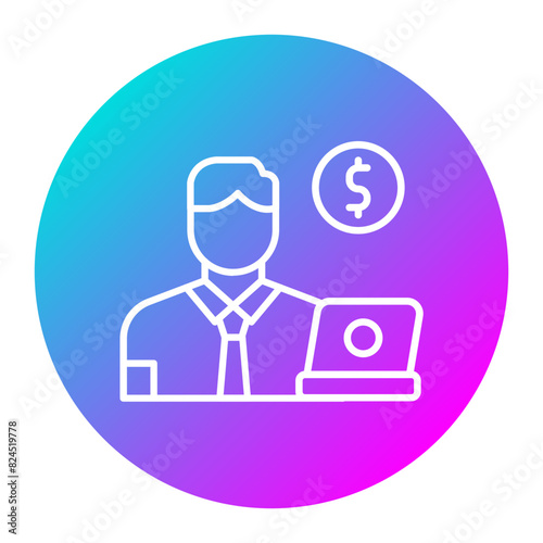 Freelancer Male vector icon. Can be used for Home Based Business iconset.