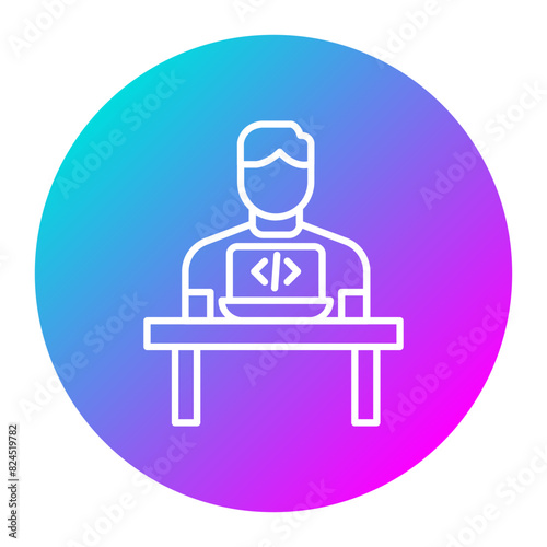 Web Designer Male vector icon. Can be used for Home Based Business iconset.