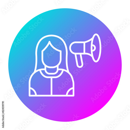 Influencer Female vector icon. Can be used for Home Based Business iconset.