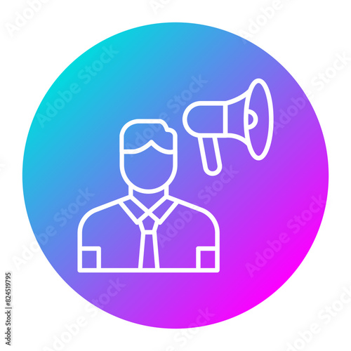 Influencer Male vector icon. Can be used for Home Based Business iconset.