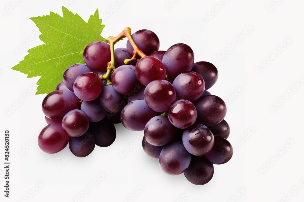 purple grapes with water drops on white background purple grapes with water drops on white background