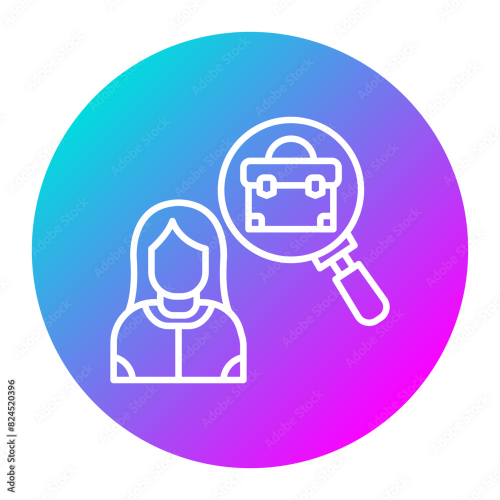 Job Seeker Female vector icon. Can be used for Job Search iconset. Job Seeker Female vector icon. Can be used for Job Search iconset.