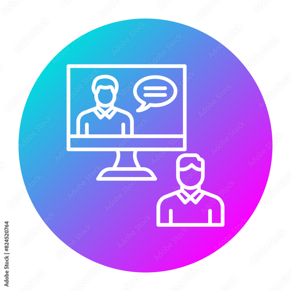 Video Interview vector icon. Can be used for Job Search iconset. Video Interview vector icon. Can be used for Job Search iconset.