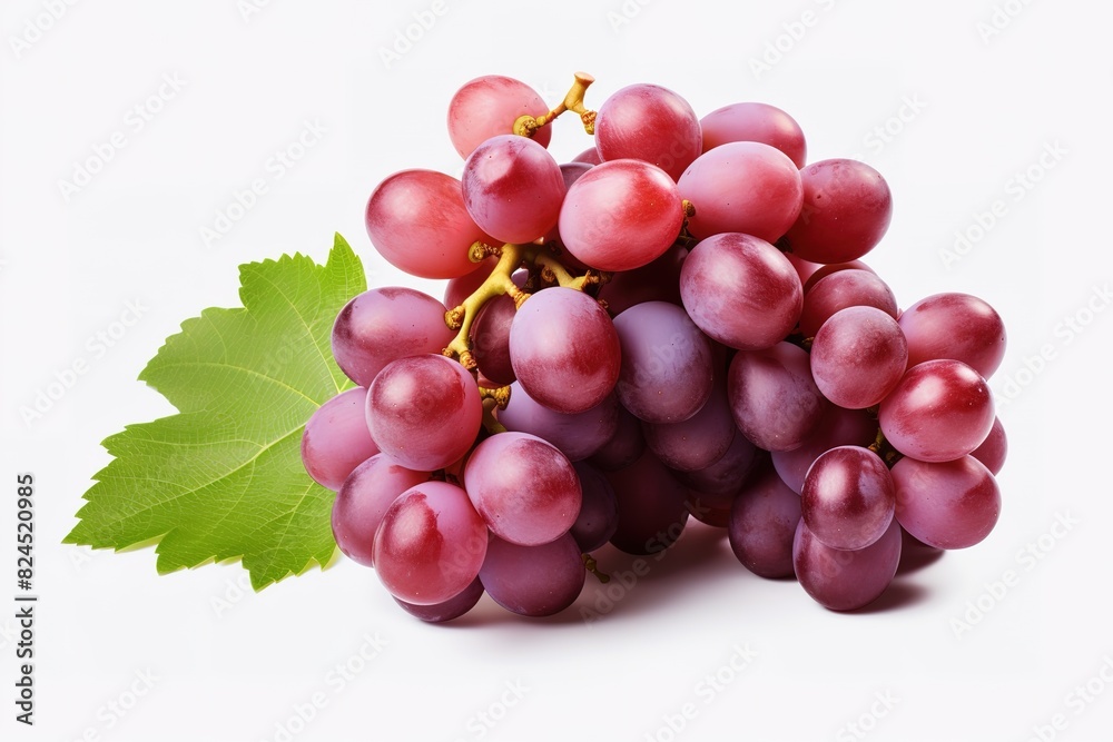 Fototapeta premium bunch of red grapes isolated on white