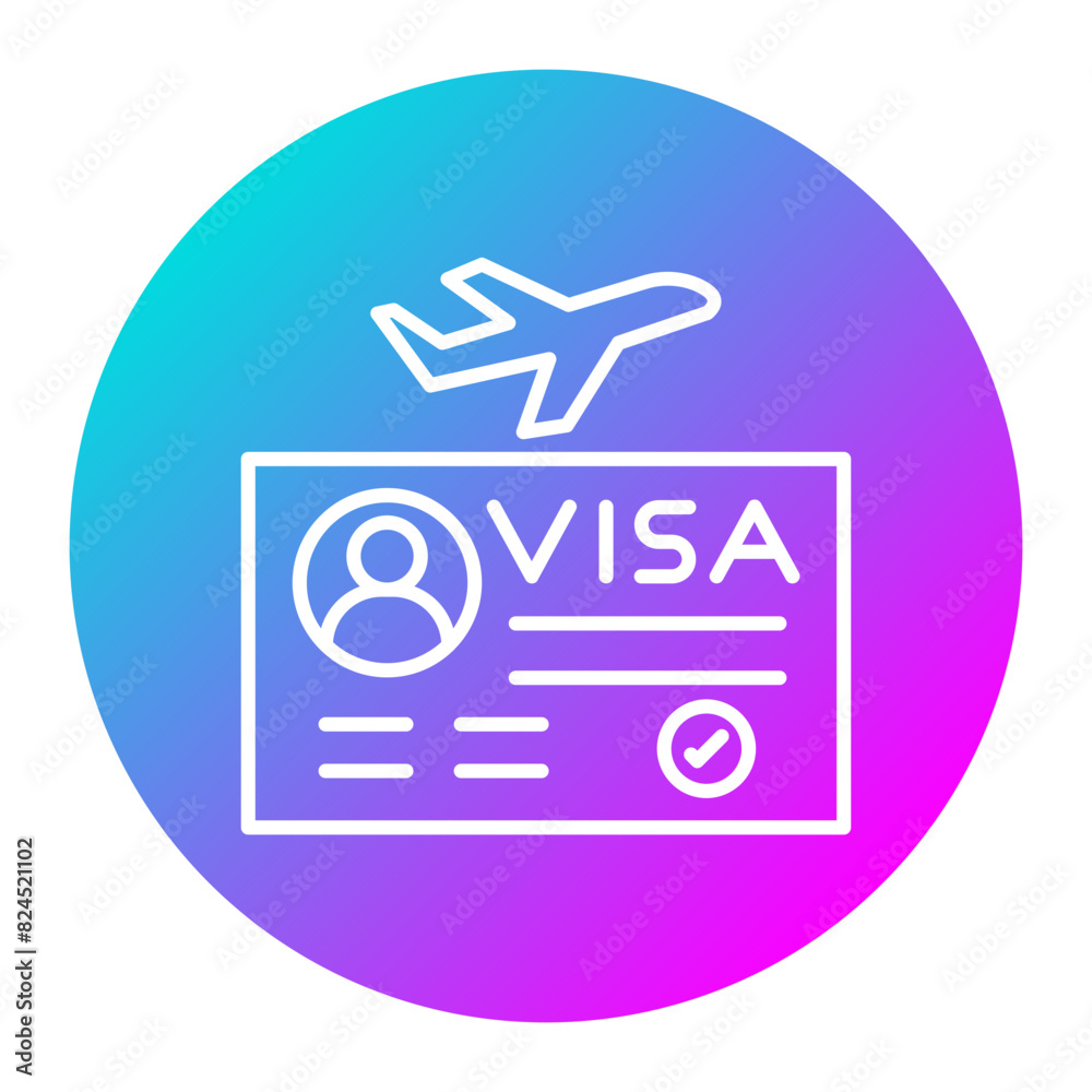 Visa vector icon. Can be used for Travel Agency iconset. Visa vector icon. Can be used for Travel Agency iconset.