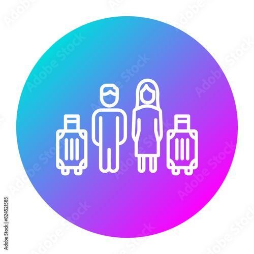 Traveler Couple vector icon. Can be used for Travel Agency iconset.