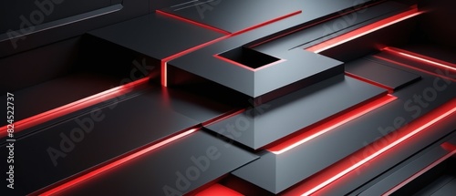 Wallpaper Mural abstract red black metallic background illustration. red metallic backdrop Torontodigital.ca