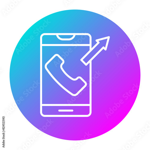Outgoing vector icon. Can be used for Communication and Media iconset.