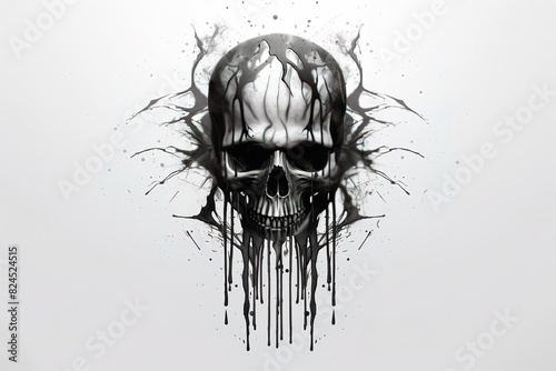 Artistic of a skull illustration. Suitable for tattoo, design assets, and logo.
