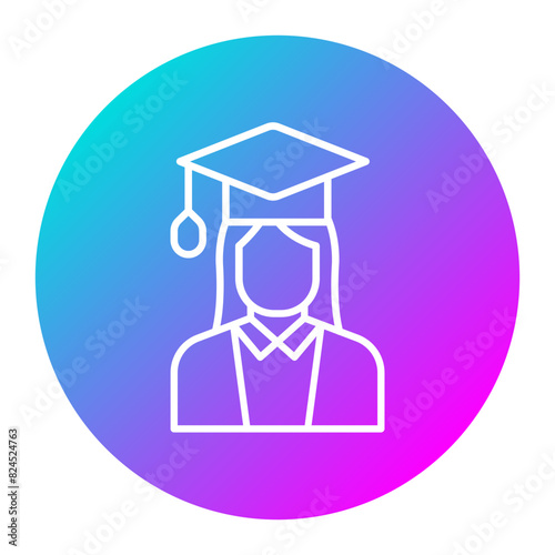 Wallpaper Mural Student Female vector icon. Can be used for Online Education iconset. Torontodigital.ca