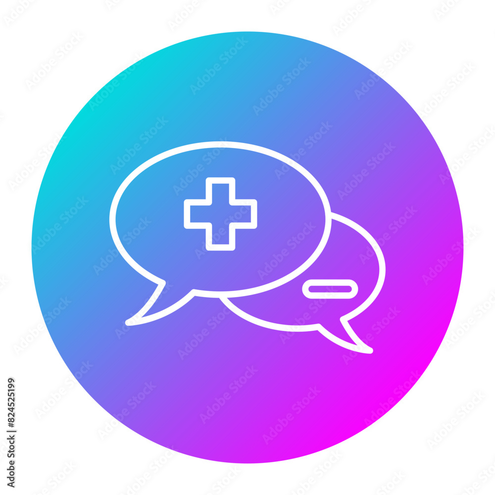 Plus And Minus Comments vector icon. Can be used for Customer Feedback iconset.