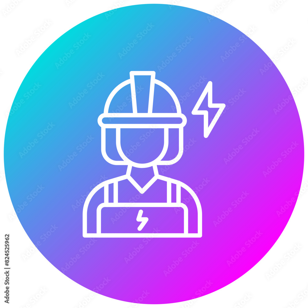 Electrician vector icon. Can be used for Women iconset. Electrician vector icon. Can be used for Women iconset.