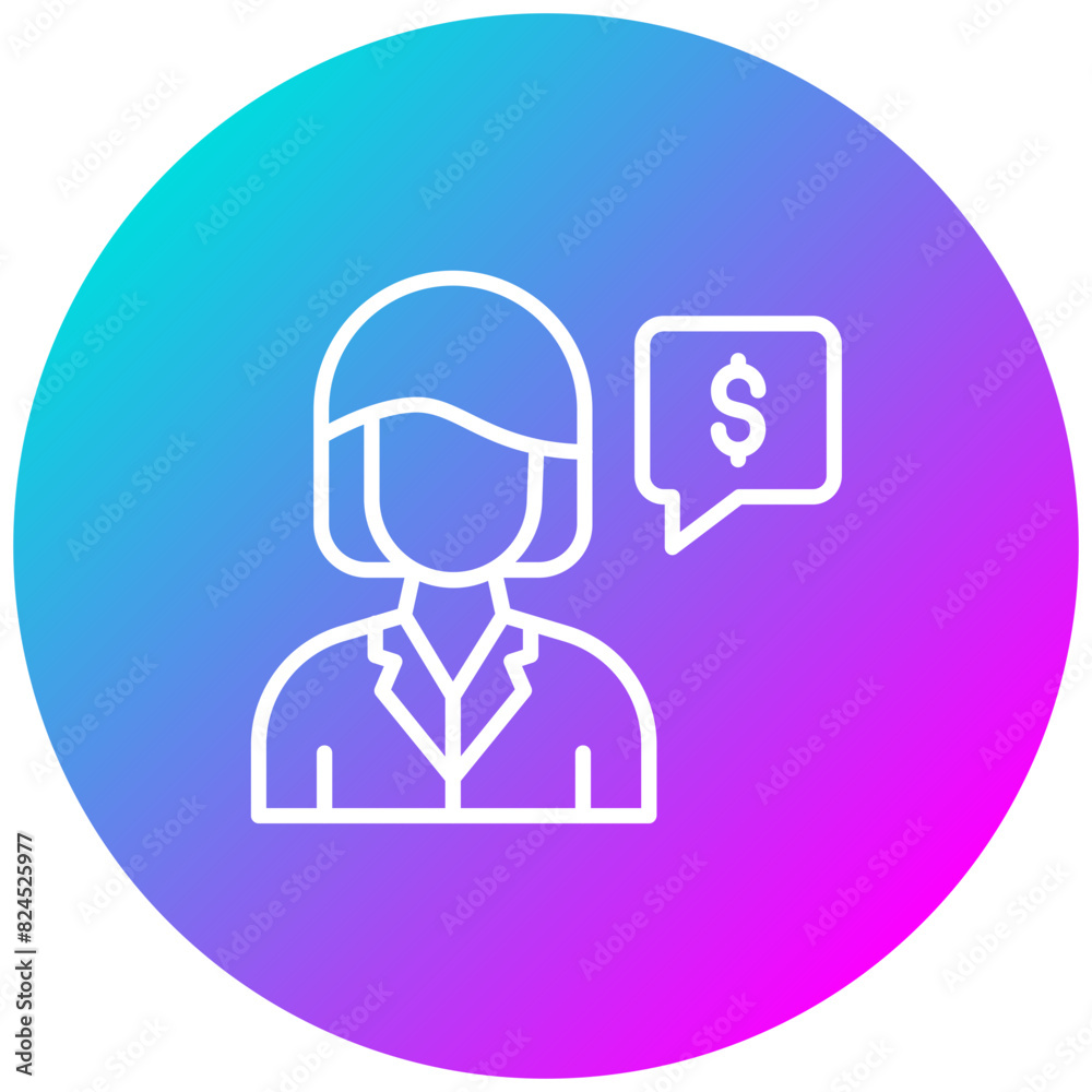 Financial Advisor vector icon. Can be used for Women iconset. Financial Advisor vector icon. Can be used for Women iconset.