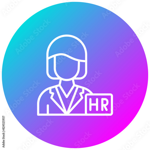 Human Resources Manager vector icon. Can be used for Women iconset.