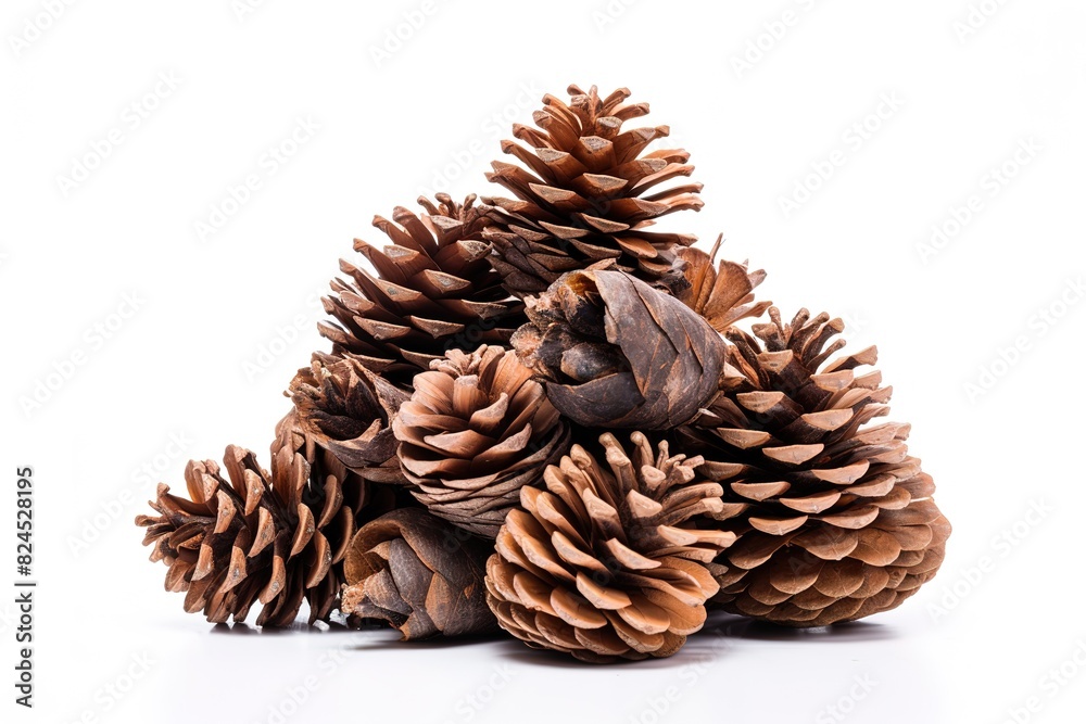 Pine cones on white background Pine cones on white background