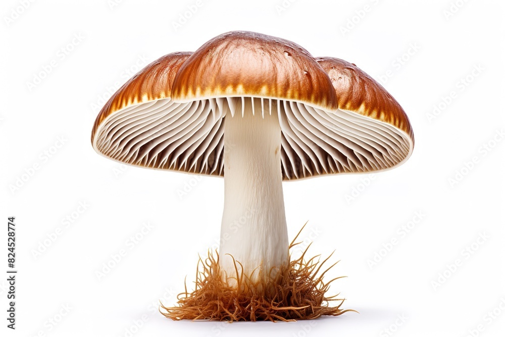 red fly agarics mushrooms on a white background. red fly agarics mushrooms on a white background.